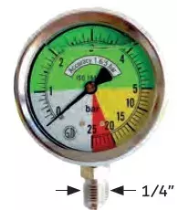 Zdjęcie produktu Manometr gwint pionowy 25 bar fi 63 mm 1/4\"
